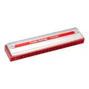 TOMBO Tremolo 16-Hole Harmonica Compact Red Resin Body New