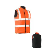 10x BISLEY Taped Hi Vis Reversible Puffer Vest BV0330HT HIGH VISIBILITY MENS