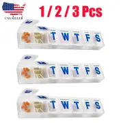 Pill Box 7 Day Organizer for Vitamin Case Medicine White Clear Case Holder (1~3)