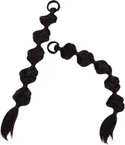 Beaupretty 2pcs Bubble Ponytail Wig Braid Extensions Long Hair Pieces for Women Real Braided Ponytail Hair Extensions Deep Brown