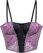 Savage X, Women's, Gilded Chains Embroidered Mesh Bustier, Mesh
