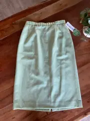 VTG Pendleton Women's Virgin Wool Pencil Skirt 6 Green New! Mob Wife Boss Retro