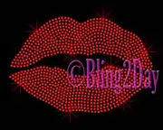 Large Rhinestone LIPS - Iron On Rhinestone Transfer Hot Fix Bling Stylist Sexy