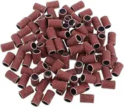 100 Pcs 80 Nail Polisher Nail Sanding Attachment Nail Drill Head Drill Bits Sanding Bands Nail Polishing Rings Sanding Machine Accessories Nail Drill Accessory Sand Circle Brown