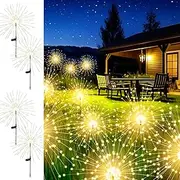 Solar Outdoor Firework Lights 120LED 4Pack, Solar Garden Lights for Outside Outdoor Yard Decorative, Solar Sparkler Lights for Yard Pathway Flowerbed Decor