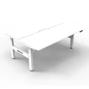 2Person Back To Back Workstation Natural White And White
