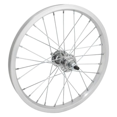 16 x 1.75 - 2.125 Youth BMX Bike Wheel Rear Single Speed Freewheel Silver New