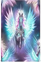 RPLIFE Unicorns Glowing Pink Blue Tea Cloth, 28x18 Inches Absorbent Kitchen Hand Towels Decorative, Set of 4