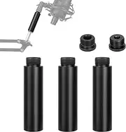 Geekria for Creators Microphone Stand Extension Adapter, 5/8 Male to 3/8 Female & 5/8 Male to 1/4 Female Mic Screws, 5/8 Male to 5/8 Female Mic Boom Arm Extension Tube (Black / 3 Pack)