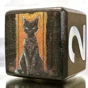 Mystical Cat - Peeking Through Dimensions - Backgammon Doubling Cube 36mm