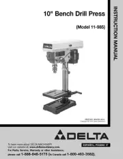 Delta 11-985 10" Bench Drill Press Instruction Manual FREE SHIPPING