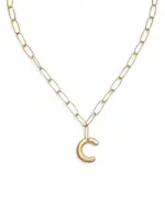 Ettika Paperclip Link Chain Initial Pendant Necklace in 18K Gold Plated, 18