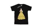 Beauty And The Beast Girls Belle Cotton T-Shirt (Black) - UTBI663