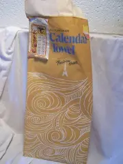 1976 Vintage Calendar Linen Cotton Towel Declaration of Independence Yellow NIP