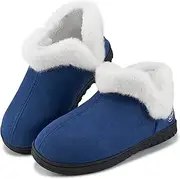 [Ecetana] Womens Slippers House Shoes: Memory Foam Comfy Closed Back Fuzzy Slippers Indoor and Outdoor Cozy Slip On Soft Bedroom Shoes