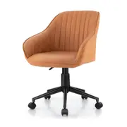 Costway Adjustable Office Chair Swivel Leisure Armchair Computer Chair Leathaire Fabric Cover