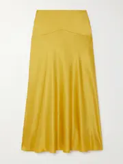 [TOVE] TOVE - Clover Silk-satin Midi Skirt - Gold - FR 38 FR 38 Gold