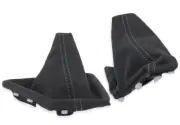 FOR BMW F22/F23 14-21 GEAR SHIFT BOOT + HANDBRAKE GAITER ALCANTARA STITCH GRAY