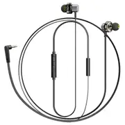 [Dual Dynamic] Z1 Earphone 3.5mm Wired Control Magnetic Adsorption Bass Headphone with Mic GRAY COLOR