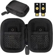 CaseSack Security Key Case compatible with Yubico YubiKey 5Ci NFC, 5Ci, NFC, 5 Nano, 5 NFC and Yubico 5C NFC, OnlyKey FIDO2, FIDO, U2F, Thetis, dual mesh pocket for more security keys