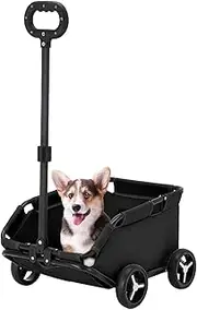 Pet Stroller - Dog Cart with Wheels, Lightweight Folding Dog Wheel | Long Lasting Compact Breathable Pet Carrier, Foldable Doggy Stroller