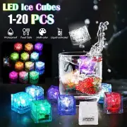 1-20 Light-up LED Ice Cube Multicolor Liquid Sensor Water Activated Glowing Cube