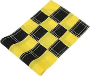 Checkered Backyard Practice Golf Hole Pole Cup Flags, Golf Putting Green Flags Flagsticks Mini Putting Green Flags for Yard Indoor Outdoor Backyard Garden (Black Yellow)
