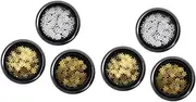 Healeved 2sets Xmas Nail Sticker Snowflakes Snowflake Nail Art Charms DIY Accessories Easy Peel Stick Design Stickers 3boxes*2 Color