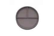 Playette Silicone Divided Baby Infant Food Plate w Suction Base Grey 4m+