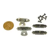 2 Sets 30mm x 18mm Antique Latch Hook Hasp Bronze Small Box Mini Hinges E19
