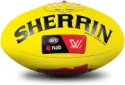 AFLW Replica Training Leather Ball, Yellow, Size 4