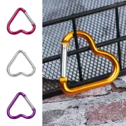 2Pcs Aluminum Carabiner Heart Ring Key Chain Clip Snap Hook Karabiner Camping
