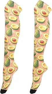 [FRODOTGV] Cactus White Orange Women Soft Thigh High Socks Stretchable Leg Warmers for Women Thigh High Winter Socks, Cactus White Orange