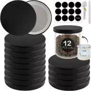 Oui Yogurt Jar Lids Metal -12 Pack Oui Lids Black Lids with Gasket for Yoplait Y