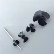 QONXIX 5pcs 15mm/25mm/40mm Propellers 2-blade/3-blade Paddles with 3mm/4mm/5mm Shaft, for RC Model Boats Spray Water Thruster RC Boat Propellers (Color : 3-Blade 40mm)