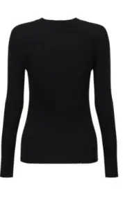 decjuba lani rib long sleeve jumper size Small, Black