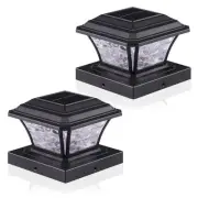 Solar Post Cap Lights, Warm White/RGB Automatic Cycling/Fixed RGB Color, 9 Co...