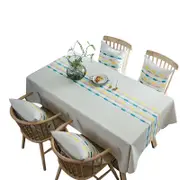 Catzon Embroidery Cotton Linen Tablecloth Kitchen Decoration-Green