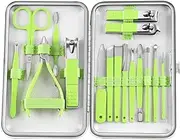 Bright Green Professional Nail Care kit 8/12/16 Pcs Nail Tools Set Nail Tech Must Haves for Manicuring Pedicuring