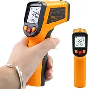 EZONEDEAL Infrared Thermometer Temperature Gun -50℃~380℃ (-58~716℉) Non Contact IR Laser Thermometer for Cooking Meat Refrigerator Pool Pizza Oven BBQ Food