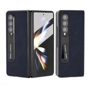 For Samsung Galaxy Z Fold4 5G Cross Texture Leather Phone Case With Holder