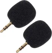 JOINPAYA 2pcs Wireless Mini Phone Microphone Home Streaming Mic Microphone Set Compact for Camera Recording Black