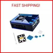 Miuzei Raspberry Pi 4 Case with Fan Cooling , 4 Pcs Aluminum Heat Sinks , Case f