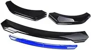 QASULER Protector Car Front Bumper Lip Body Kit Spoiler Decorative Strip Bumper Canard Lip Splitter Exterior Parts, for Subaru, Spoiler Car Front Splitter(Black Bright Black Blue)