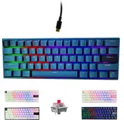 ONE-UP Portable 60% Mechanical Gaming Keyboard, LED Backlit Compact 61 Keys Mini