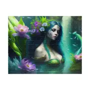 Beautiful Mermaid Fantasy Flower Lagoon Jigsaw Puzzle 252 Pieces 13X10" inches
