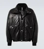 [Prada] Prada Leather bomber jacket AU 90 black