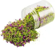 Colorful Tree Powder Model Tree Tufted for DIY Miniature Lowland Model Shrub Bushy Tuft Architecture Building Model Railway Fairy Garden Diorama Scenery (Purple)
