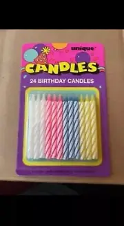 Birthday Candles Box 12 Packs of multicolored candles (288 total candles)