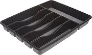 Rubbermaid No-Slip Silverware Tray Organizer, Large, Black with Grey